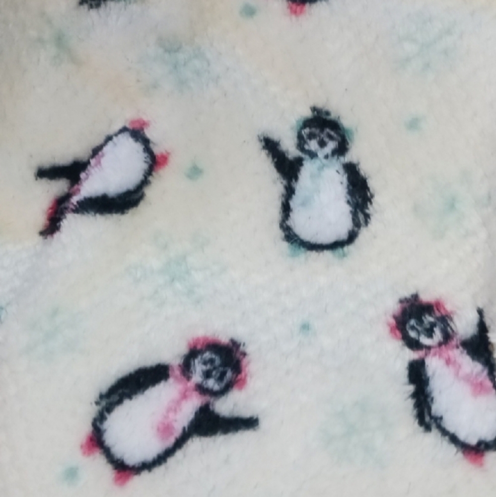 Cozy Mint Green and Penguin Print Pajama Set - Picture 2 of 5